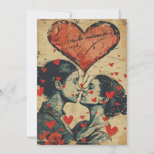 Cartes Pour Fêtes Annuelles Saint-Valentin vintage LGBTQ+ 