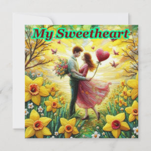 Cartes Pour Fêtes Annuelles Saint-Valentin vintage ~MON AMOUR ~ Couple ~