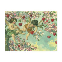 Saint-Valentin vintage victorien Cupidons Cœur Arb