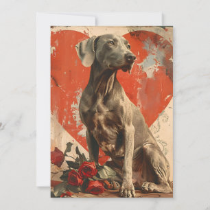 Cartes Pour Fêtes Annuelles Saint-Valentin vintage Weimaraner