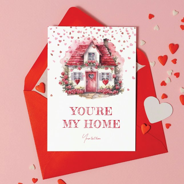 Cartes Pour Fêtes Annuelles Saint-Valentin Vous êtes mon chez-moi Personnalisé (Créateur téléchargé)