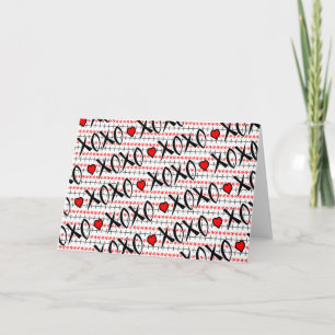 Cartes Pour Fêtes Annuelles Saint-Valentin, XOXO Red Black White Design