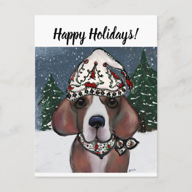 CARTES POUR FÊTES ANNUELLES SAINTE BEAGLE (Devant)