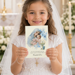 Cartes Pour Fêtes Annuelles  Sainte Communion Marie Jésus Floral