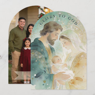 Cartes Pour Fêtes Annuelles Sainte Famille Arche Religieuse Or Photo TMF26