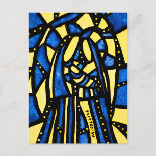 Cartes Pour Fêtes Annuelles Sainte Famille RésuméNativité Noël bleu jaune