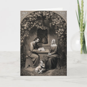 Cartes Pour Fêtes Annuelles Sainte Famille Vierge Marie Saint Joseph Jésus Chr