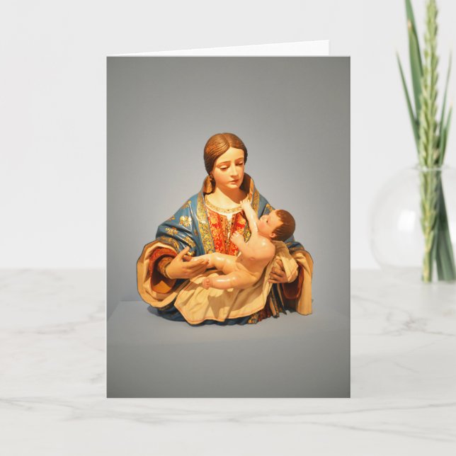 Cartes Pour Fêtes Annuelles Sainte Mère Marie et Jésus (Devant)
