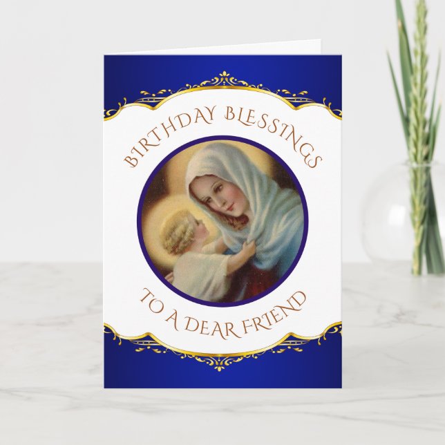 Cartes Pour Fêtes Annuelles Sainte Vierge Marie Bébé Jésus (Devant)