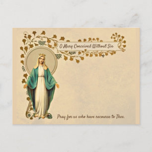 Cartes Pour Fêtes Annuelles Sainte Vierge Marie Prière catholique Religieuse