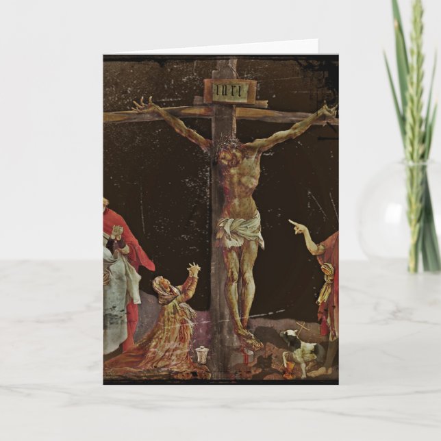Cartes Pour Fêtes Annuelles Saints crucifixion aux pieds de Jésus (Devant)