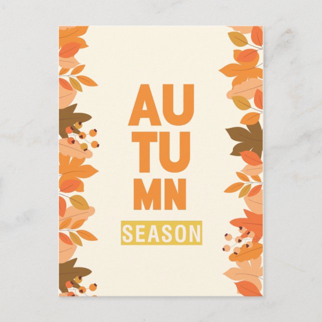 Cartes Pour Fêtes Annuelles Saison automnale mignonne avec Feuille (Devant)