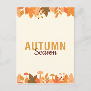 Cartes Pour Fêtes Annuelles Saison automnale mignonne avec Feuille
