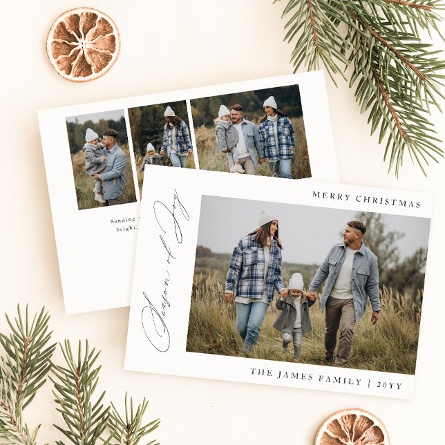 Cartes Pour Fêtes Annuelles Saison de Joy Family Photo Noël (Créateur téléchargé)