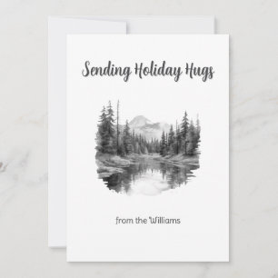 Cartes Pour Fêtes Annuelles Saison de Noël Vacances Mountain Water Lake