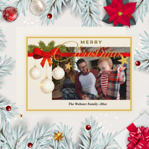 Cartes Pour Fêtes Annuelles Saison de photos de Noël Épine de fêtes Blanc cass