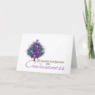 Cartes Pour Fêtes Annuelles Saison de sensibilisation au ruban violet Xmas