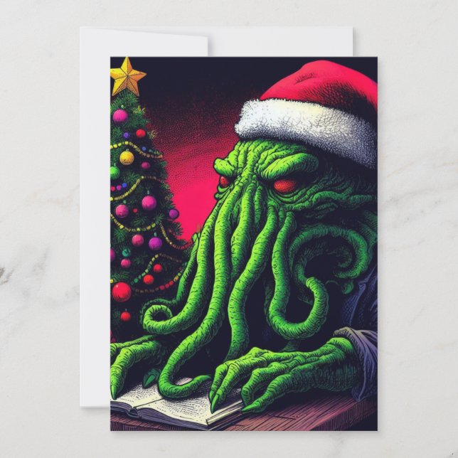 Cartes Pour Fêtes Annuelles Saison des Fêtes de Creepmas Noël Cthulhu (Devant)