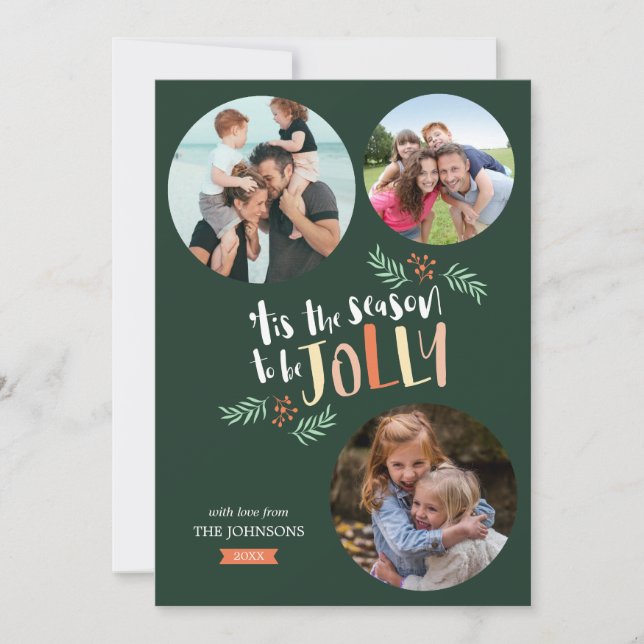 Cartes Pour Fêtes Annuelles Saison d'être Jolly 3 photo Noël de Noël (Devant)