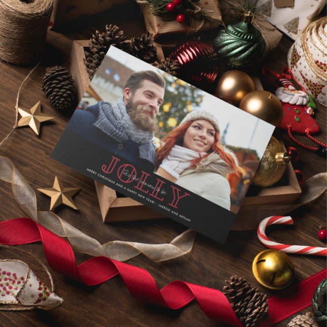 Cartes Pour Fêtes Annuelles Saison d'être Jolly Photo Noël Plaid (Créateur téléchargé)