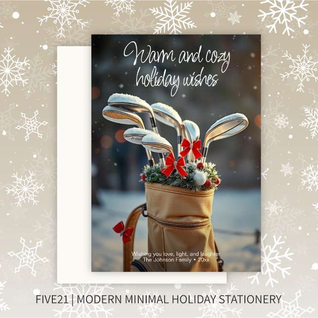 Cartes Pour Fêtes Annuelles Saison hivernale de Snowy Golf (Créateur téléchargé)