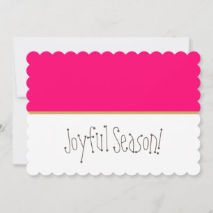 Cartes Pour Fêtes Annuelles SAISON JOYEUSE Amusant Bloc de Couleur Rose Clair 