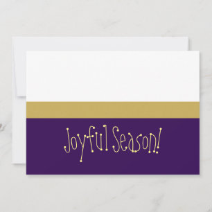 Cartes Pour Fêtes Annuelles Saison Joyeuse ! Bloc de couleur blanc violet mode
