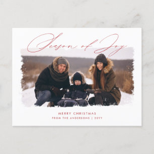 Cartes Pour Fêtes Annuelles Saison minimaliste de la joie Famille Photo Noël