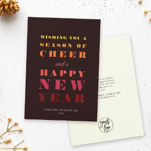 Cartes Pour Fêtes Annuelles Saison moderne chaud arc-en-ciel gras Nouvel An