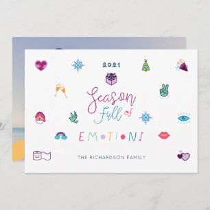 Cartes Pour Fêtes Annuelles Saison pleine d'émotions Amusants Noël Emoji Photo