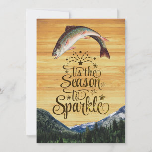 Cartes Pour Fêtes Annuelles Saisons amusantes de la truite salutations sur gra