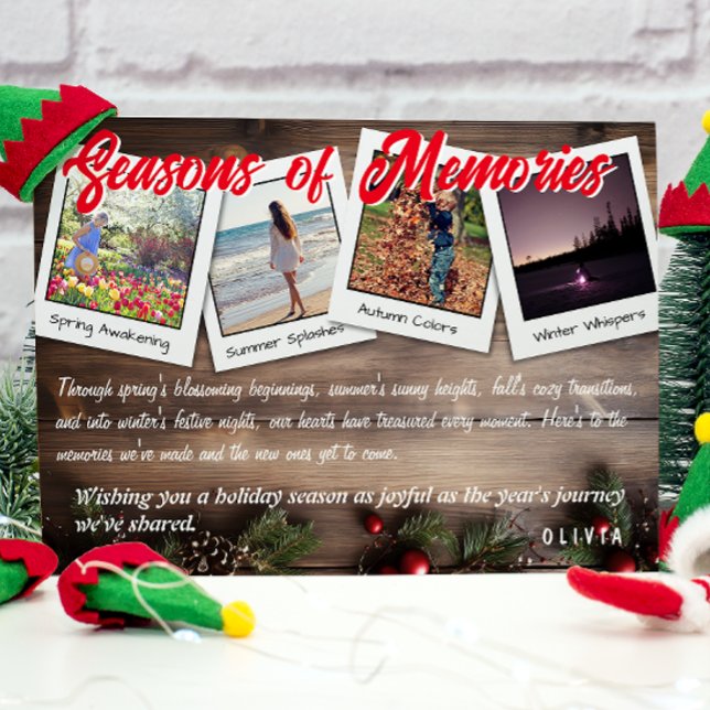 Cartes Pour Fêtes Annuelles Saisons de souvenirs : Bilan d'une année Noël (Créateur téléchargé)