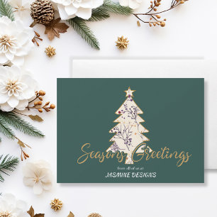 Cartes Pour Fêtes Annuelles Saisons Salutation Pine Tree Green Business