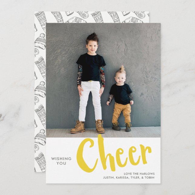 Cartes Pour Fêtes Annuelles Saler | Sweat Motif Photo de Noël Jaune (Devant / Derrière)