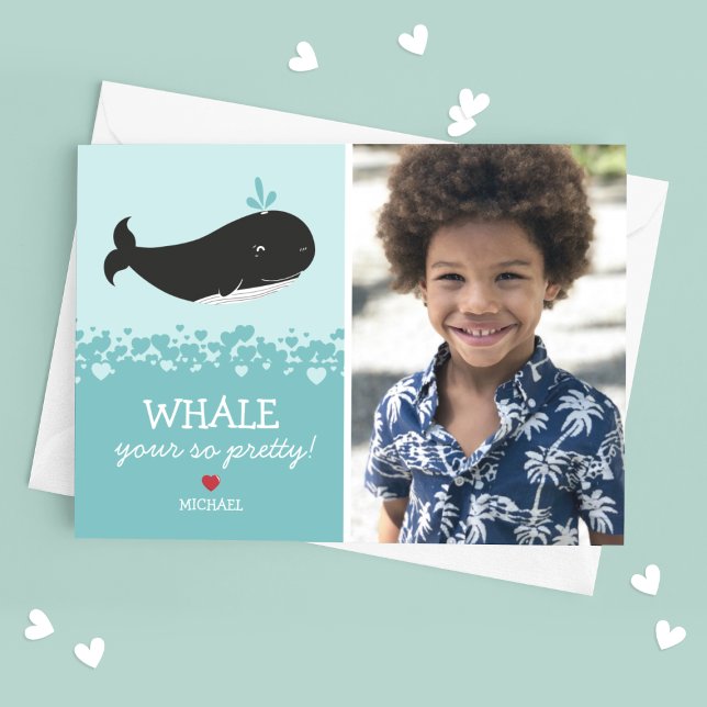 Cartes Pour Fêtes Annuelles Salle de classe de baleines Photo Valentine (Créateur téléchargé)