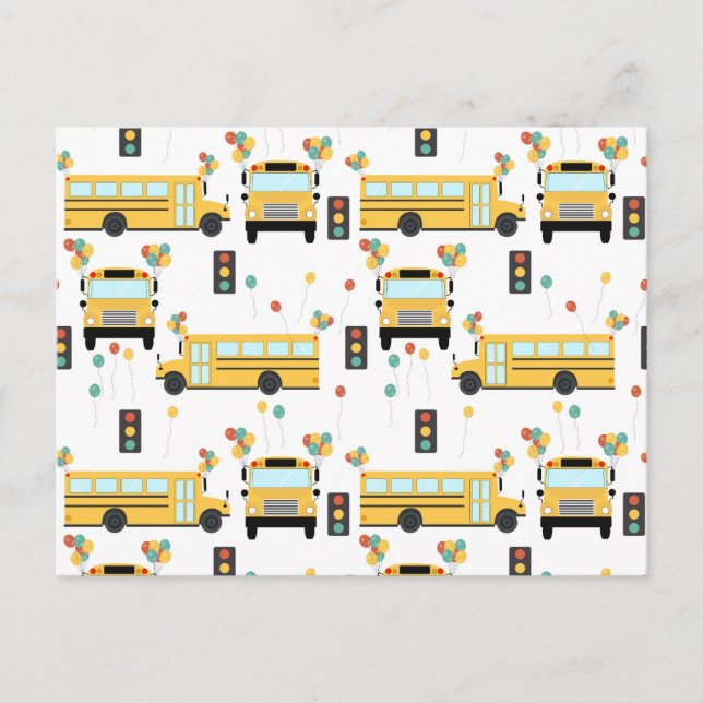 Cartes Pour Fêtes Annuelles Salle de classe de la fête des autobus scolaires (Devant)