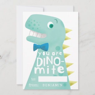Cartes Pour Fêtes Annuelles Salle de classe Valentines Dinosaur Dino-mite
