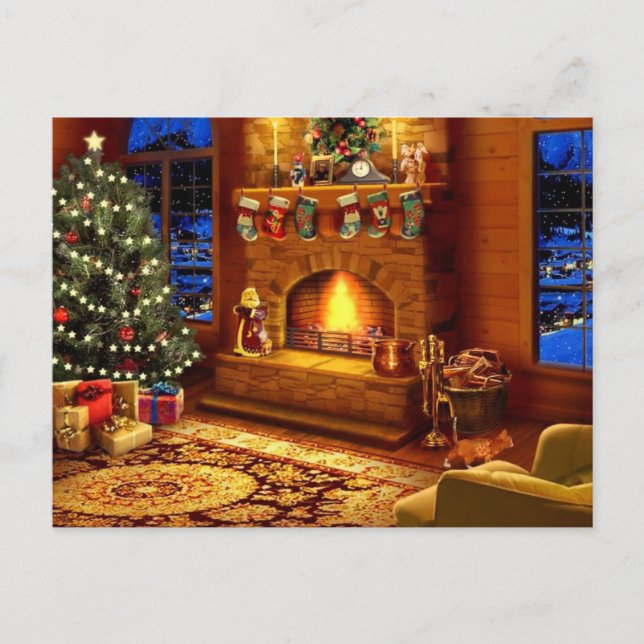 Cartes Pour Fêtes Annuelles Salon de Noël cosy (Devant)