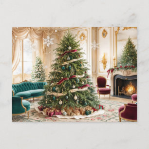 Cartes Pour Fêtes Annuelles Salon de Noël décoré vintage