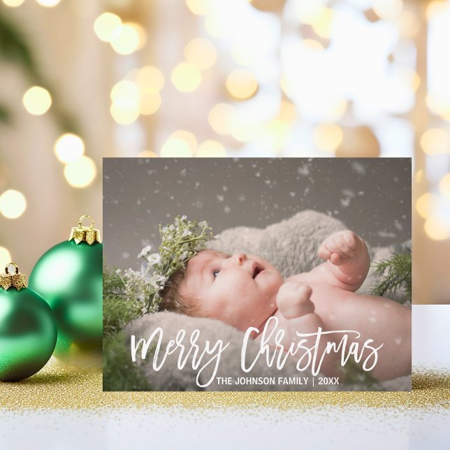 Cartes Pour Fêtes Annuelles Salon de Noël joyeux personnalisé| ajouter une pho (Personalized Merry Christmas Greeting PHOTO Holiday Postcard)