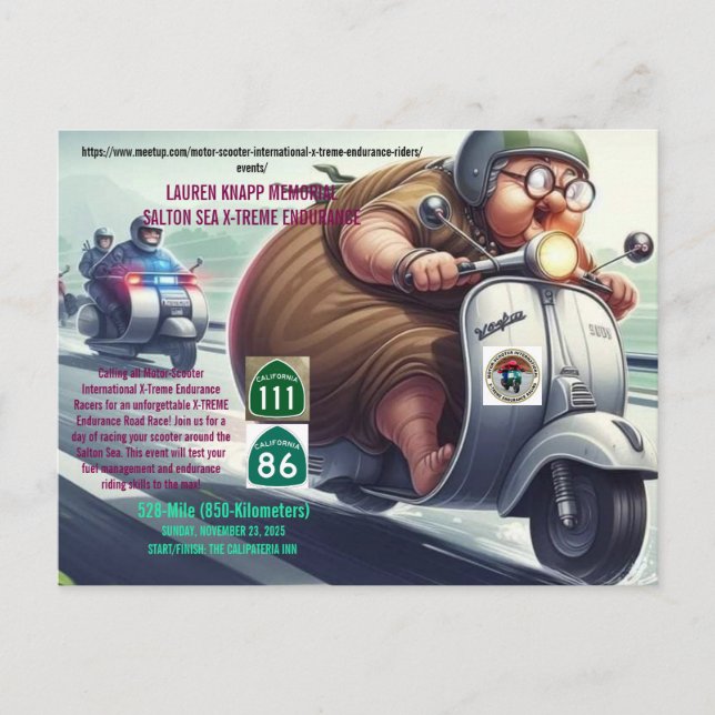 Cartes Pour Fêtes Annuelles Salton Sea Event Card 2025 (Devant)