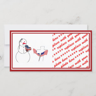 Cartes Pour Fêtes Annuelles Saluant Snowman pour la Journée commémorative