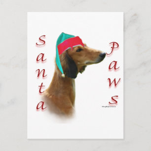 Cartes Pour Fêtes Annuelles Saluki Père Noël Paws