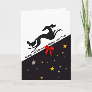 Cartes Pour Fêtes Annuelles Saluki YIN Joyeux Noël, Bonne année