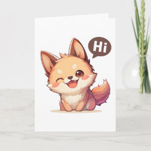 Cartes Pour Fêtes Annuelles Salut Chien Mignon Anime