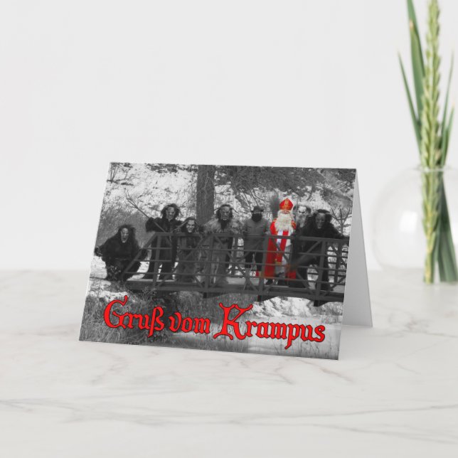 Cartes Pour Fêtes Annuelles Salut de Krampus (Devant)