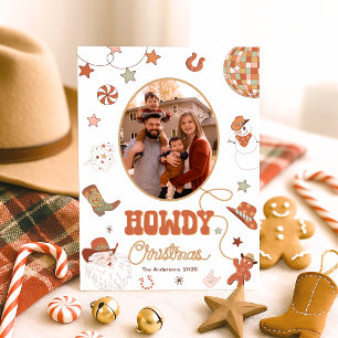 Cartes Pour Fêtes Annuelles Salut Photo de Noël Western
