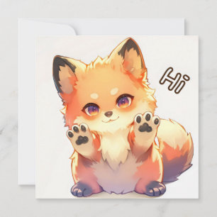 Cartes Pour Fêtes Annuelles Salut Renard Mignon Anime