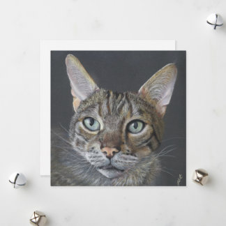 Cartes Pour Fêtes Annuelles Salutation Chat Bengal Chat Beaux-Arts vierge