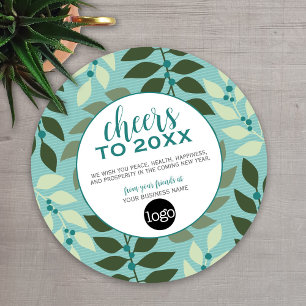 Cartes Pour Fêtes Annuelles Salutation d'affaires avec logo salue le Nouvel An